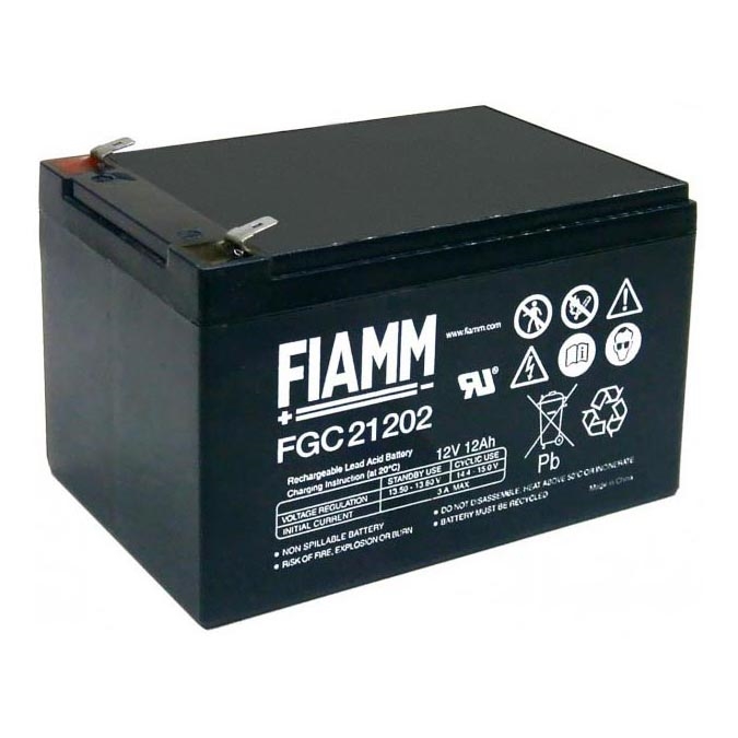 Fiamm FGC21202 - Acumulador de plomo cíclico 12V/12Ah/faston 6,3mm