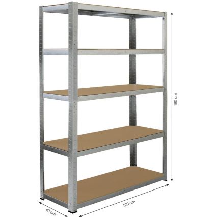 Fieldmann - Estantería de almacén 180x120x40 cm