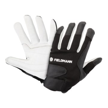 Fieldmann - Guantes de trabajo negro/blanco