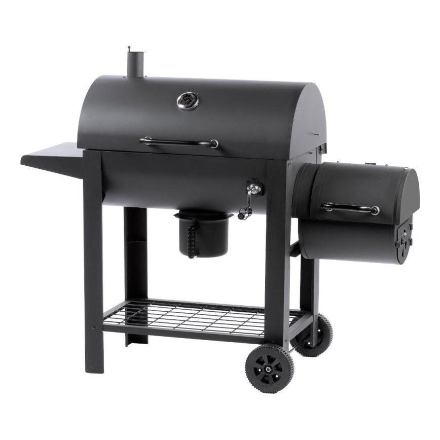 Fieldmann - Parrilla de carbón con ahumador negro