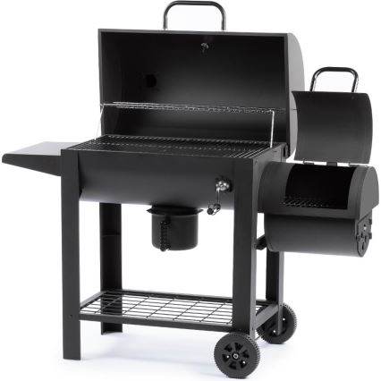 Fieldmann - Parrilla de carbón con ahumador negro