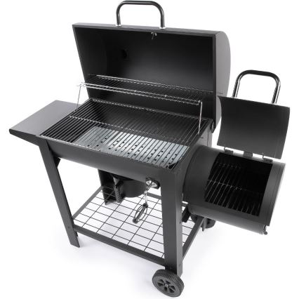 Fieldmann - Parrilla de carbón con ahumador negro