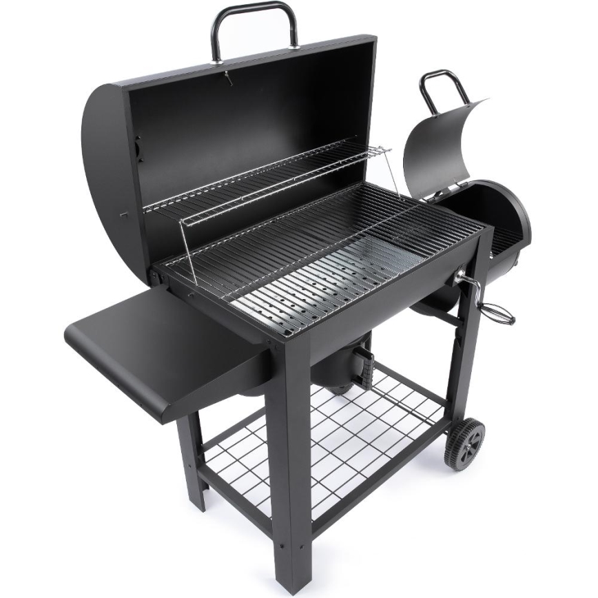 Fieldmann - Parrilla de carbón con ahumador negro