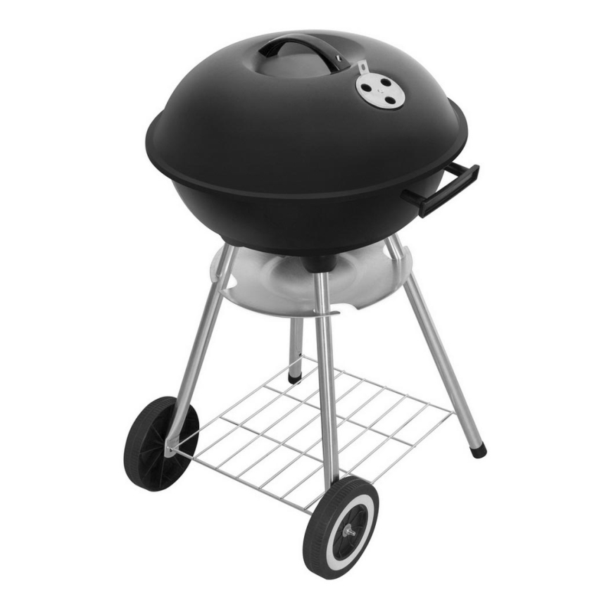 Fieldmann - Parrilla de carbón negro/cromo mate