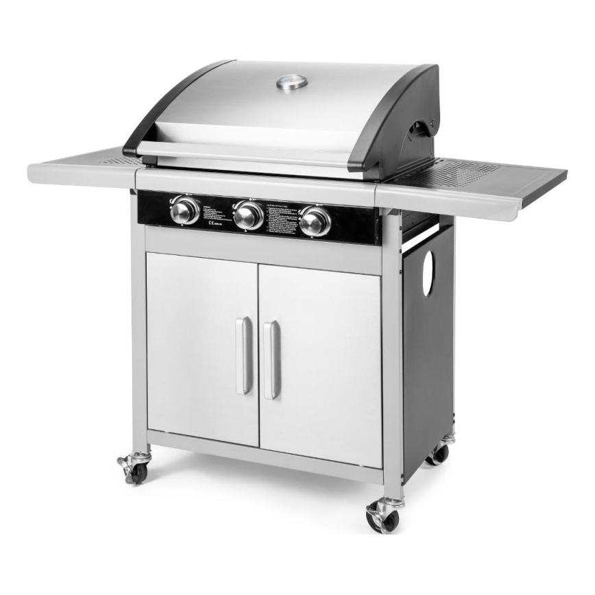 Fieldmann - Parrilla de gas 3x quemador cromo mate