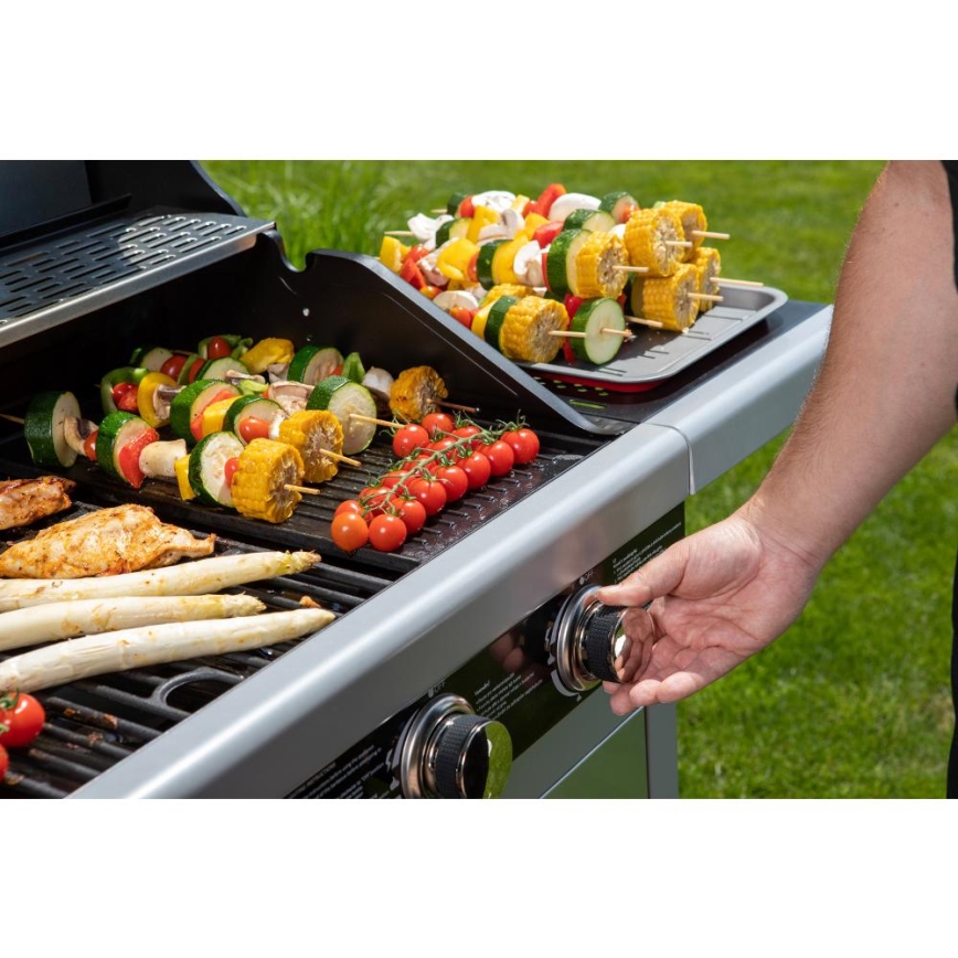 Fieldmann - Parrilla de gas 3x quemador cromo mate