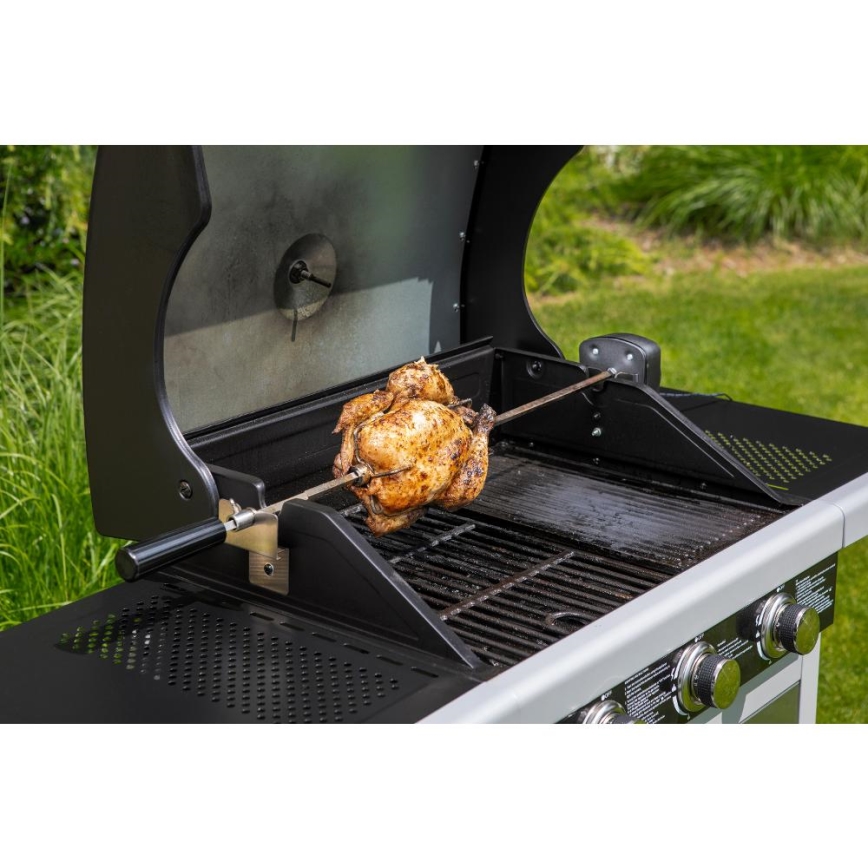 Fieldmann - Parrilla de gas 3x quemador cromo mate