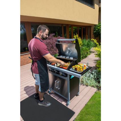 Fieldmann - Parrilla de gas 3x quemador cromo mate