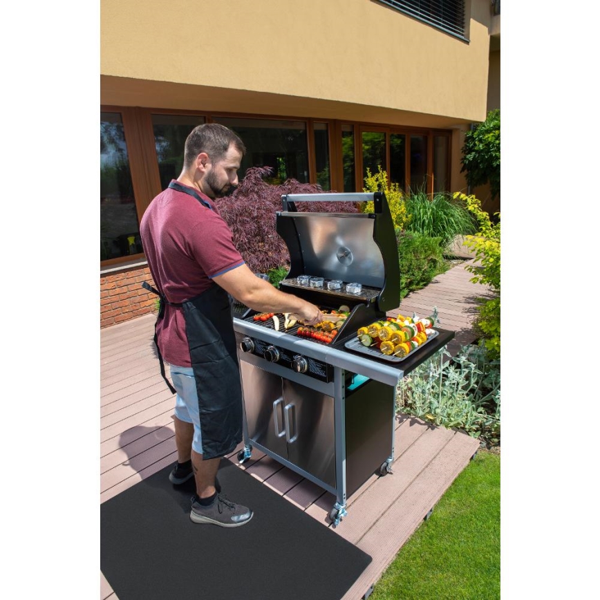 Fieldmann - Parrilla de gas 3x quemador cromo mate