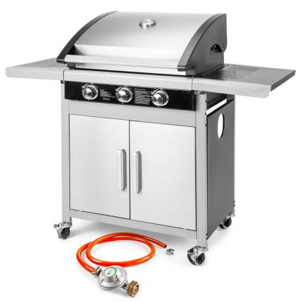 Fieldmann - Parrilla de gas 3x quemador cromo mate