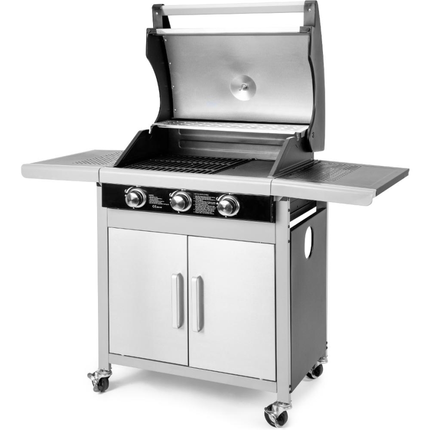 Fieldmann - Parrilla de gas 3x quemador cromo mate