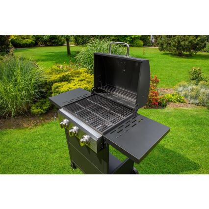 Fieldmann - Parrilla de gas 3x quemador negro