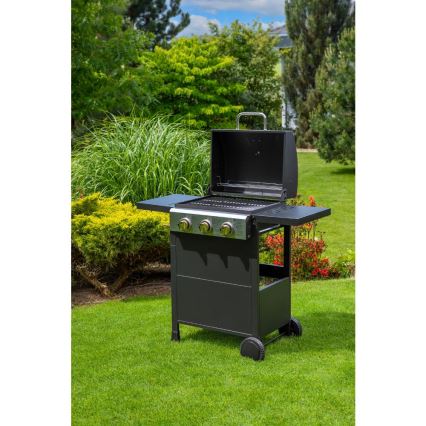Fieldmann - Parrilla de gas 3x quemador negro