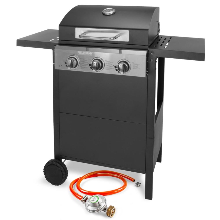 Fieldmann - Parrilla de gas 3x quemador negro