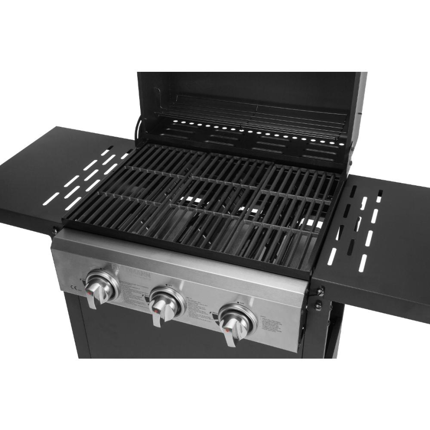 Fieldmann - Parrilla de gas 3x quemador negro