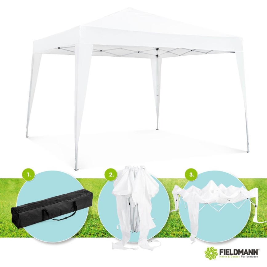 Fieldmann - Pérgola de jardín 3x3 m blanco