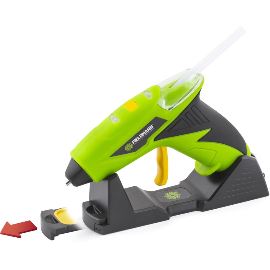 Fieldmann - Pistola de pegamento caliente inalámbrica 4V 1500 mAh verde