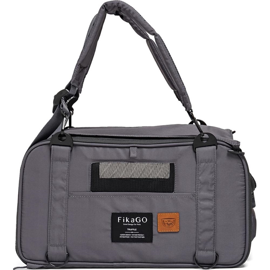Fikago - Bolsa de transporte para perros y gatos TRUFFLE Grey