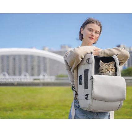 Fikago - Bolsa de transporte para perros y gatos TRUFFLE Grey