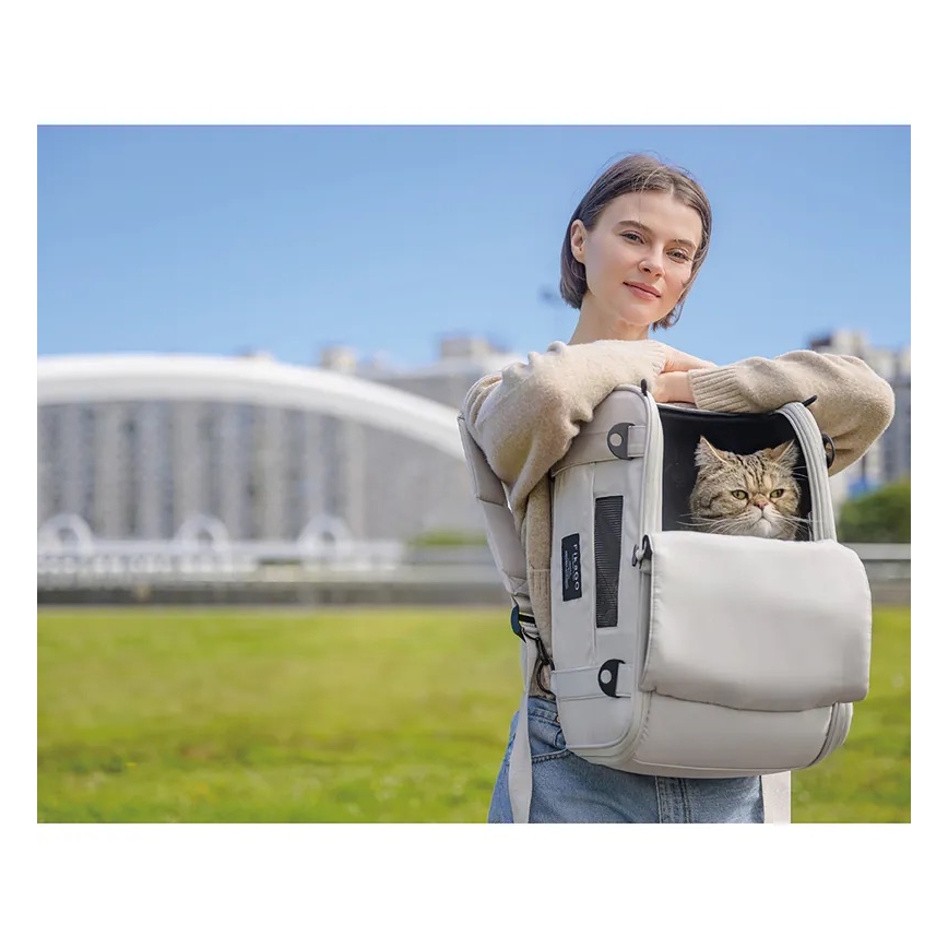 Fikago - Bolsa de transporte para perros y gatos TRUFFLE Grey