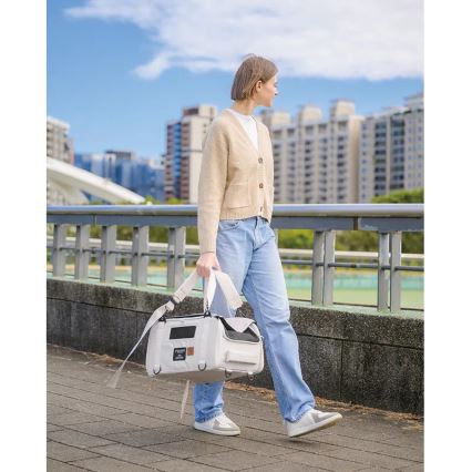 Fikago - Bolsa de transporte para perros y gatos TRUFFLE Grey