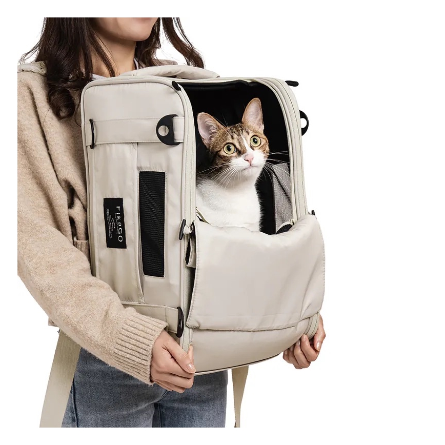 Fikago - Bolsa de transporte para perros y gatos TRUFFLE Grey
