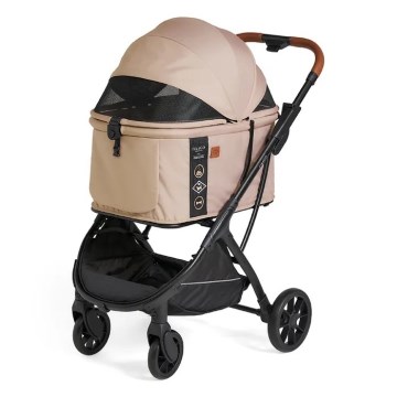 Fikago - Cochecito para perros y gatos AGILE HUGGY beige