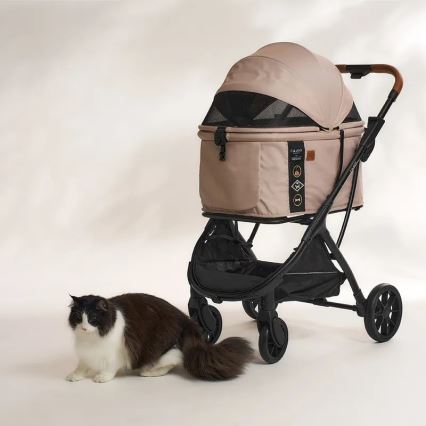 Fikago - Cochecito para perros y gatos AGILE HUGGY beige