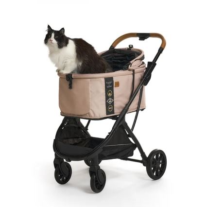 Fikago - Cochecito para perros y gatos AGILE HUGGY beige