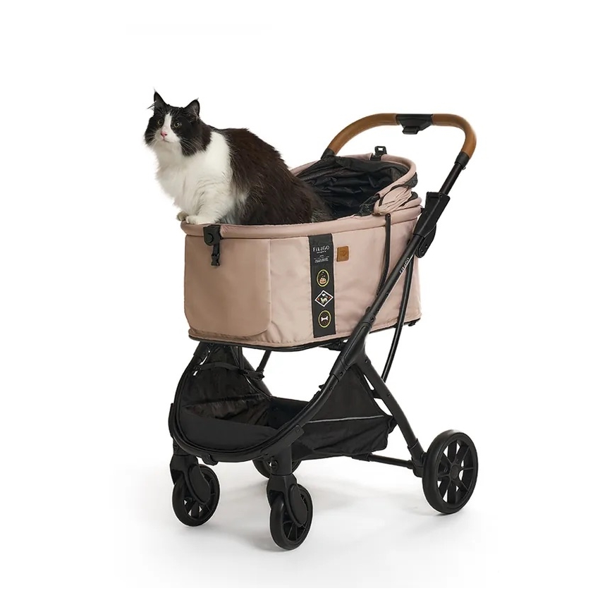 Fikago - Cochecito para perros y gatos AGILE HUGGY beige
