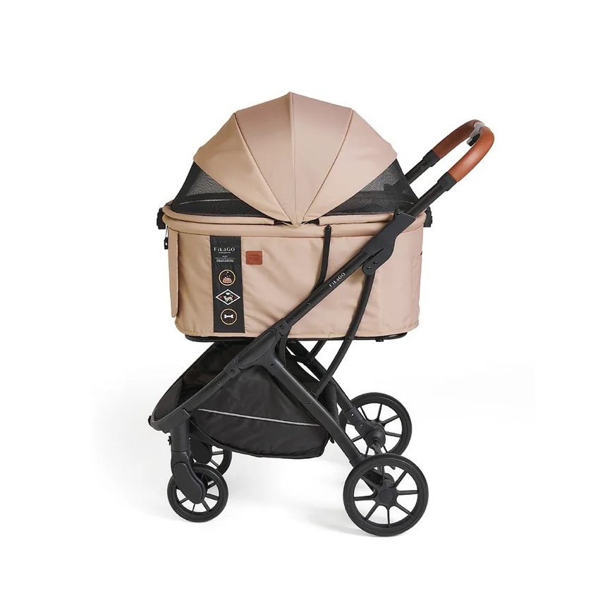 Fikago - Cochecito para perros y gatos AGILE HUGGY beige