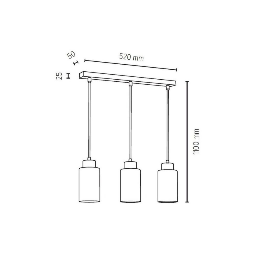 Lámpara de techo con cadena BOSCO 3xE27/60W/230V