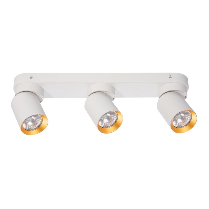 Foco ANDY 3xGU10/8W/230V blanco+/dorado