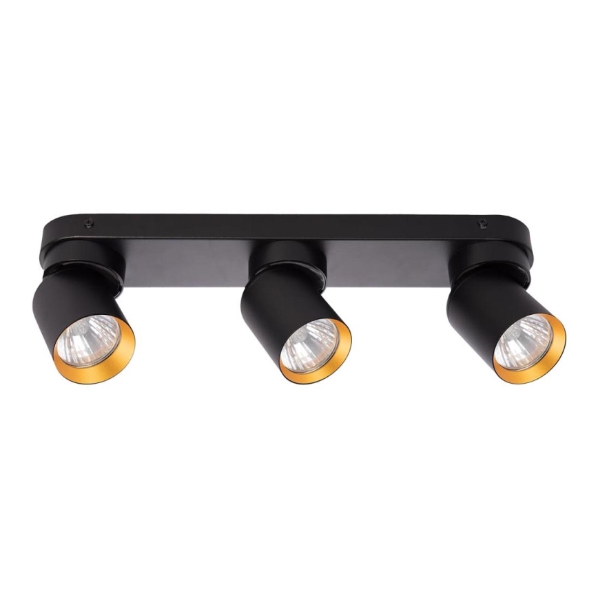 Foco ANDY 3xGU10/8W/230V negro/dorado