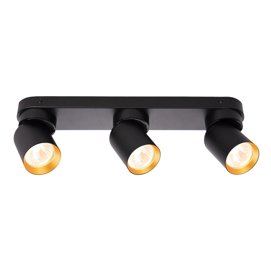 Foco ANDY 3xGU10/8W/230V negro/dorado