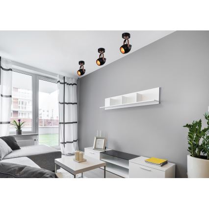 Foco ANICA 1xE14/40W/230V negro/cobre