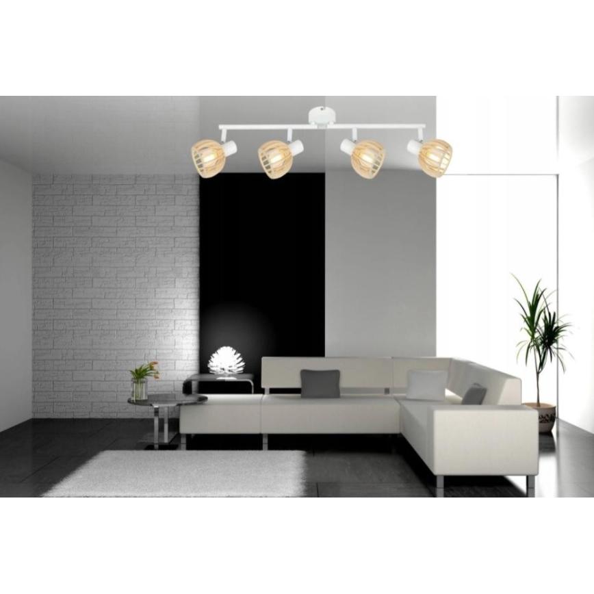 Foco ATARRI 4xE14/25W/230V blanco/beige