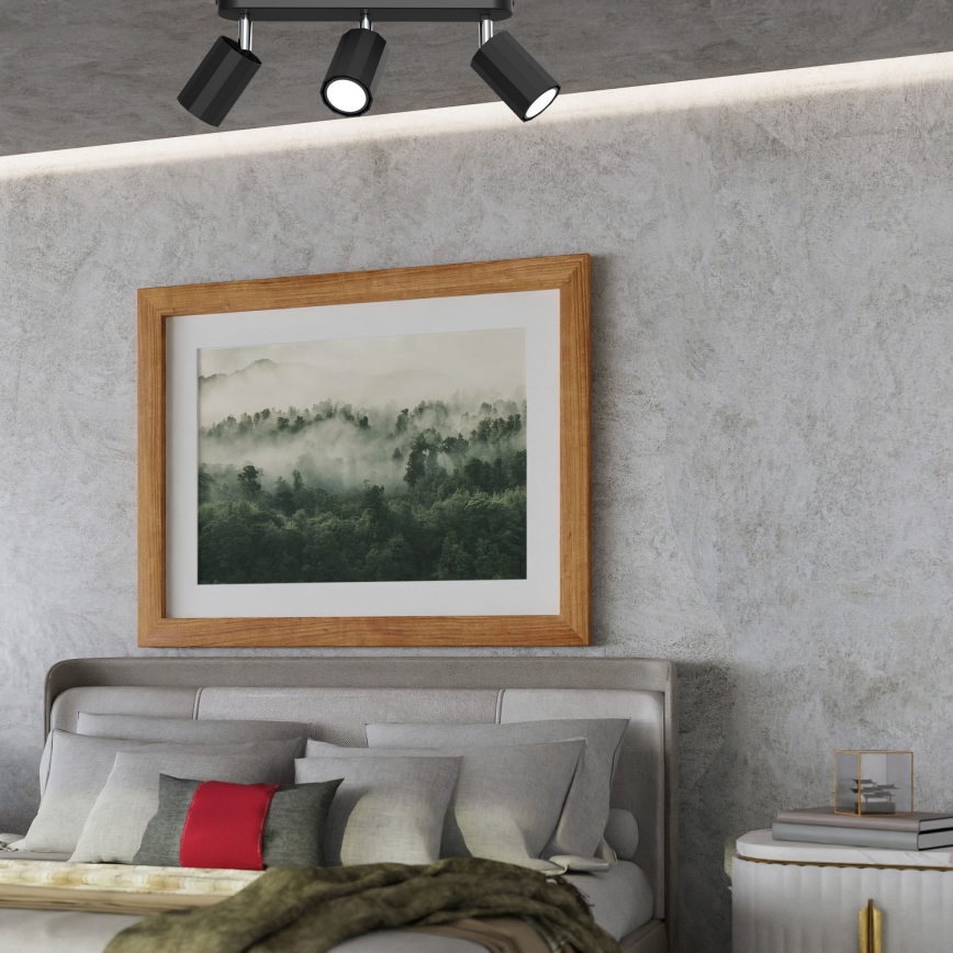 Foco BELLO 3xGU10/8W/230V negro