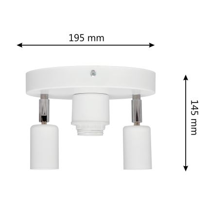 Foco CENTRO 3xE27/15W/230V blanco
