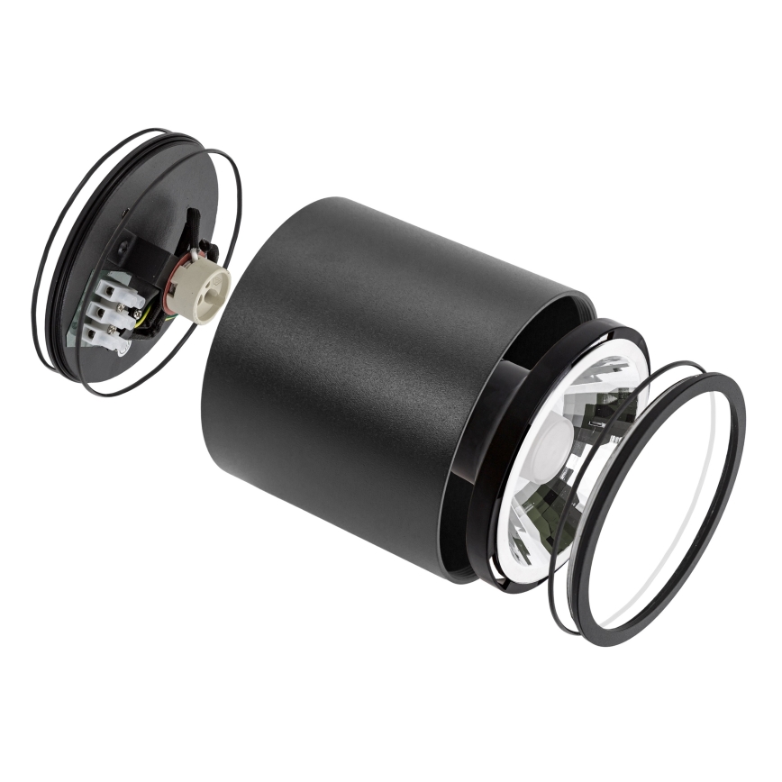 Foco de baño CHLOE AR111 1xGU10/12W/230V IP65 redondeado negro