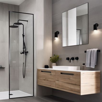 Foco de baño TURYN 1xGU10/10W/230V IP44 negro