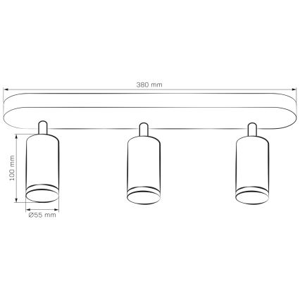 Foco de baño TURYN 3xGU10/10W/230V IP44 blanco