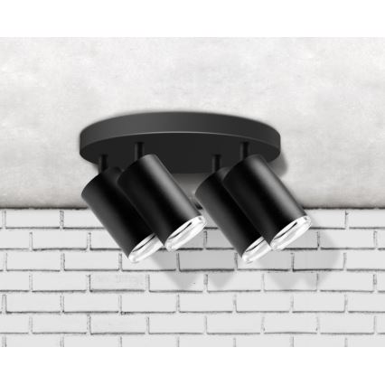 Foco de baño TURYN 4xGU10/10W/230V IP44 negro