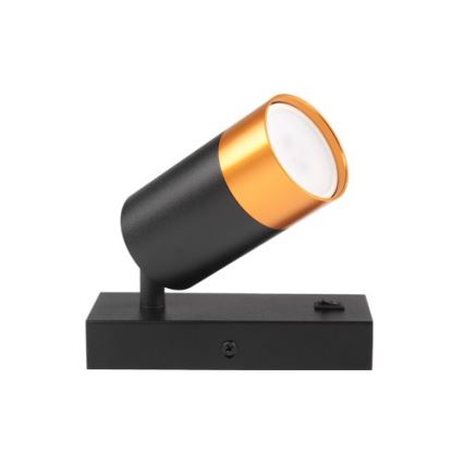 Foco de pared 1xGU10/35W/230V negro/dorado