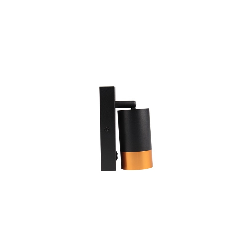 Foco de pared 1xGU10/35W/230V negro/dorado