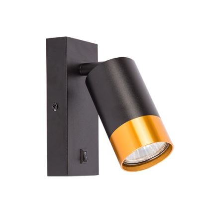 Foco de pared 1xGU10/35W/230V negro/dorado