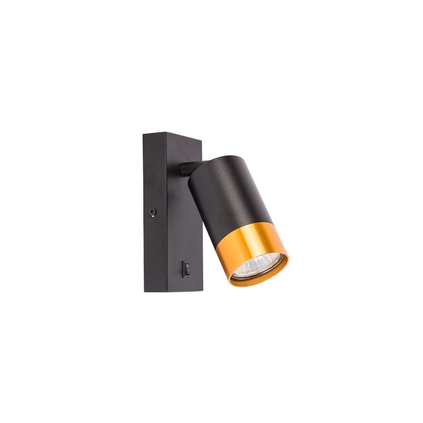 Foco de pared 1xGU10/35W/230V negro/dorado