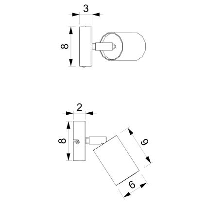 Foco de pared BELLO 1xGU10/8W/230V negro