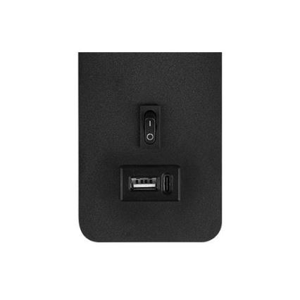 Foco de pared con cargador USB 1xG9/35W/230V negro/dorado