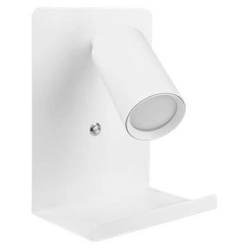 Foco de pared con estante y USB con cargador 1xGU10/35W/230V blanco